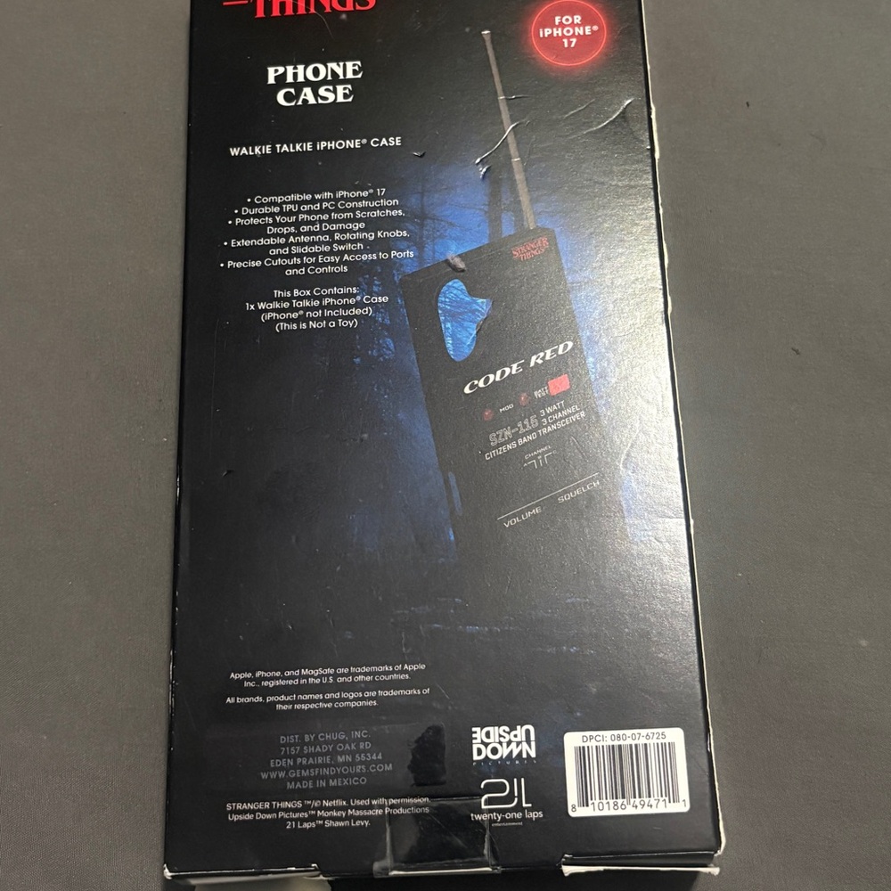 Stranger Things Code Red Black Phone Case - Retro Transceiver Design - Picture 3 of 3